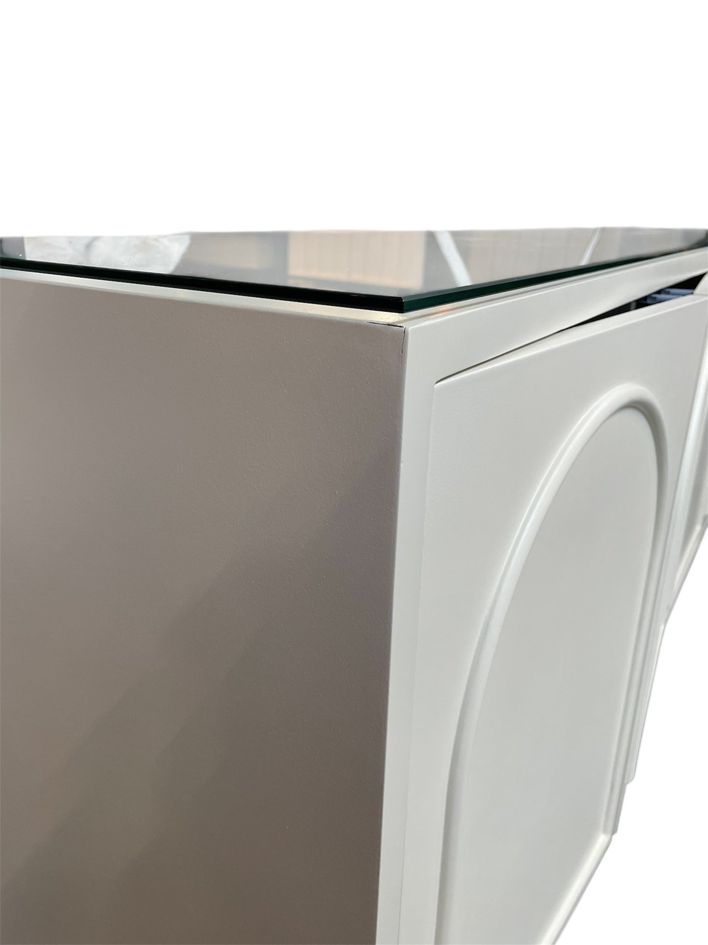 DRESSOIR JAPANDI CREME MDF L200 X B40 X H78 CM 4DOORS MET GLAS bij Huis77 Tomasian