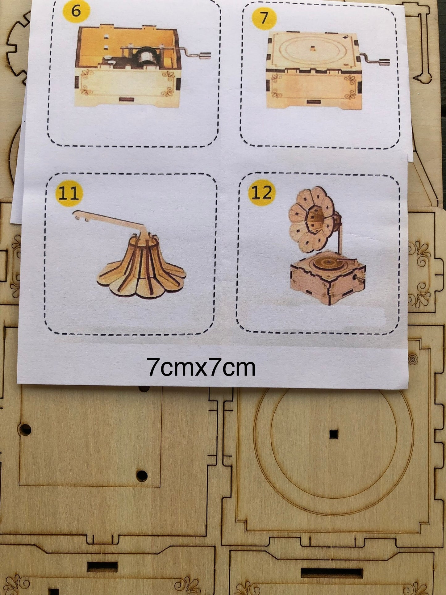 Houten 3D puzzel grammofoonplaat