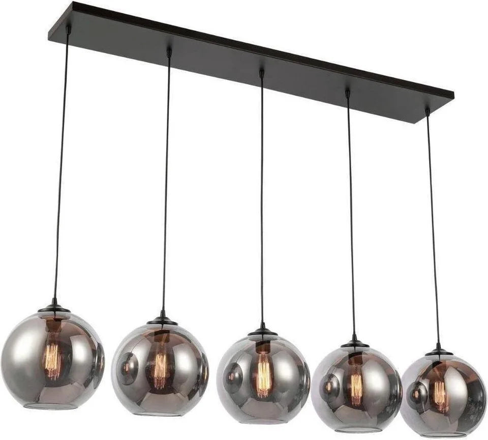 Hanglamp smokey 5 bubbels