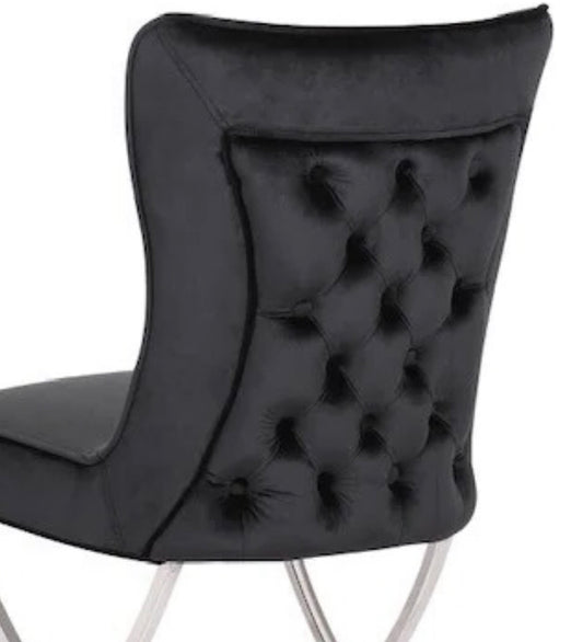 Stoel Zwart met RVS