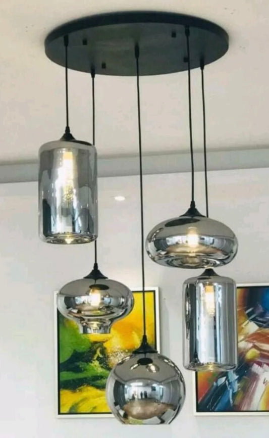 Hanglamp 5 smokey lichten