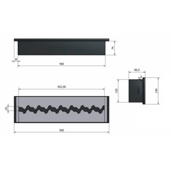 Bio-ethanol brander 50cm