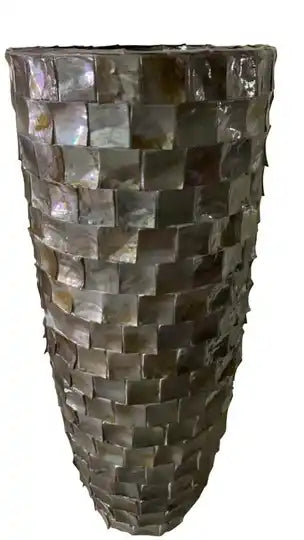 Schelpen vaas 90cm antraciet