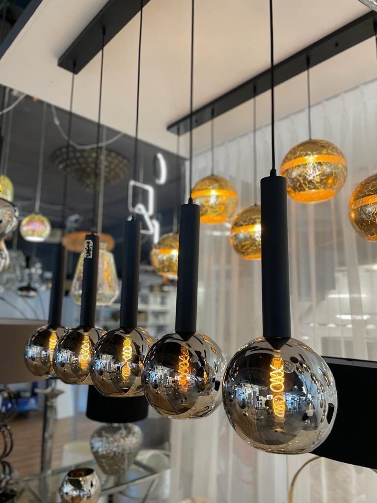 Plafondlamp smokey zwart